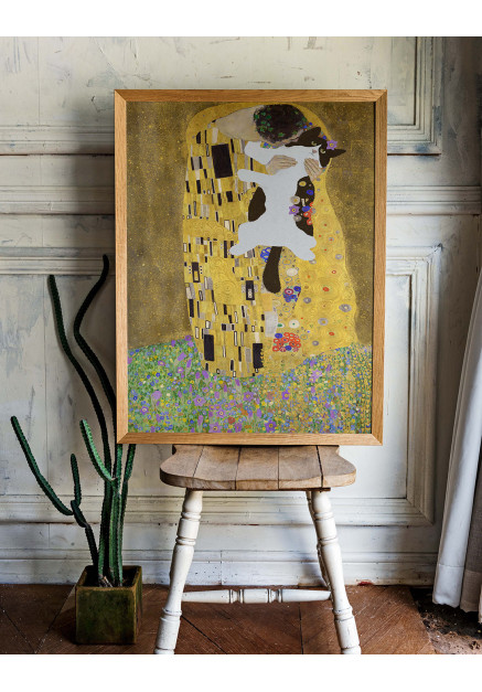 Plakat - Nowa wersja Pocałunku Klimta – Z kotem III