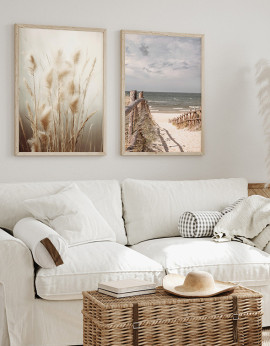 Zestaw plakatów - Subtelne trawy i plaża