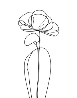 Plakat - Line art kwiat