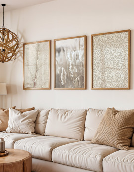 Zestaw plakatów - Liść, motyw Morrisa i trawy