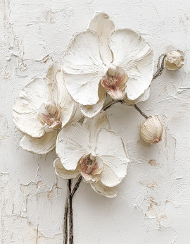 Plakat – Białe Kwiaty w Abstrakcyjnej Fakturze II